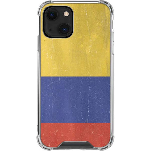Colombia Flag Distressed iPhone 13 Clear Case